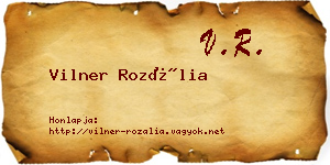Vilner Rozália névjegykártya